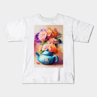 Watercolor teapot Kids T-Shirt